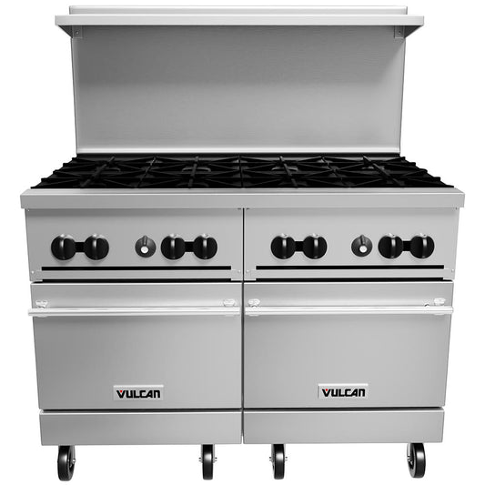 Vulcan 48SS-8B 48" 8 Burner Gas Range w/ (2) Space Saver Oven