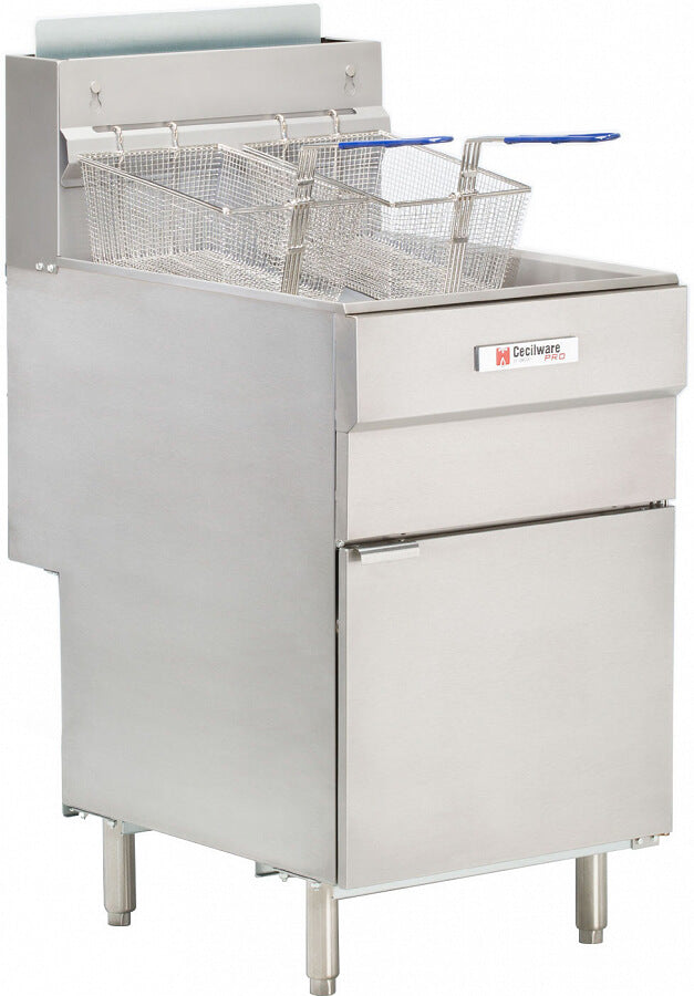 Cecilware Pro EL2X6 Electric Countertop Fryer with Two 6 lb. Fry