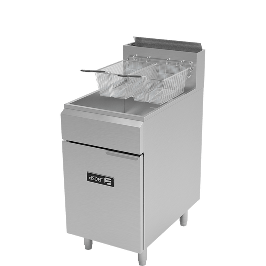 Asber Gas Fryer 75 Pounds AEF-75 S Stainless-Steel