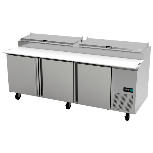 Asber All Stainless Pizza Prep Table 93”– 12 Pans APTP-93