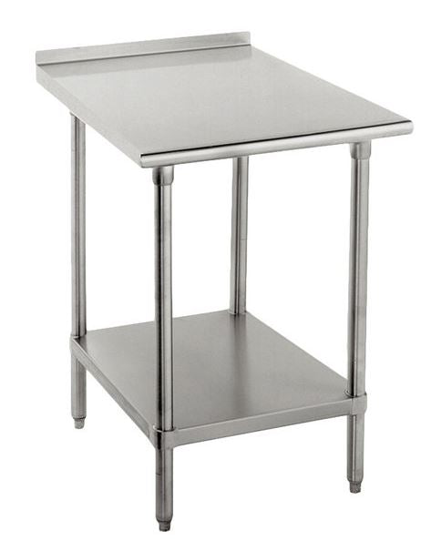 Advance Tabco SFLAG-302 24" X 30" 16 ga Work Table w/ Undershelf & 430 Series Stainless Top, 1 1/2" Backsplash