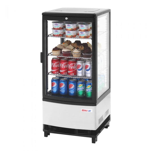 Turbo Air CRT-77-1R-N 17" Show Case Glass Sided Countertop Display Refrigerator